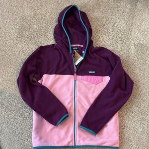 Patagonia Purple and Pink Fleece Sweatshirt with Zip-Front